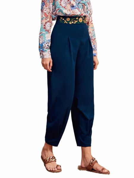 women's pants & capris modely floral embroidery fold pleated tapered pants 40xb#, Black;white
women's pants & capris modely floral embroidery fold pleated tapered pants 40xb#, Black;white