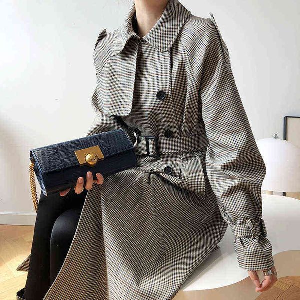 women's down parkas autumn vintage houndstooth women long trench coat turn down collar double breasted oversize loose trench coat with, Black
women's down parkas autumn vintage houndstooth women long trench coat turn down collar double breasted oversize loose trench coat with, Black