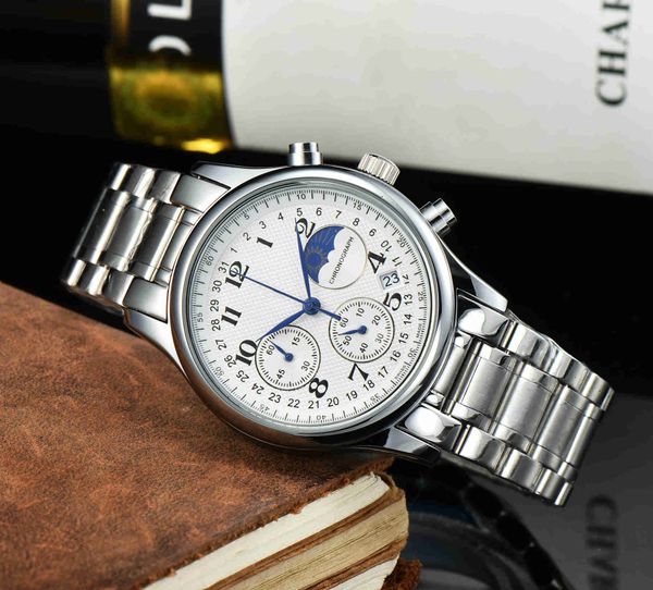 2022 fashion sport men's watch displays the sun and moon phases 6 pin running seconds round stainless steel bezel quartz movement with, Slivery;brown
2022 fashion sport men's watch displays the sun and moon phases 6 pin running seconds round stainless steel bezel quartz movement with, Slivery;brown