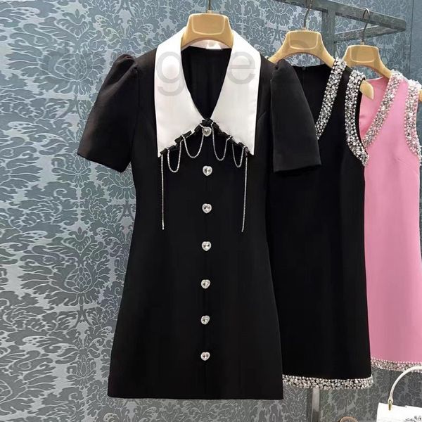 casual dresses designer miu home black dress french romantic little heavy industry diamond inlaid large lapel waist high sense skirt summer, Black;gray
casual dresses designer miu home black dress french romantic little heavy industry diamond inlaid large lapel waist high sense skirt summer, Black;gray