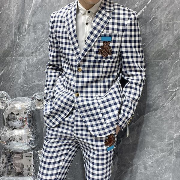men's suits & blazers designer fashion brand small suit 2022 spring and autumn new plaid pineapple embroidery men's slim casual ja, White;black
men's suits & blazers designer fashion brand small suit 2022 spring and autumn new plaid pineapple embroidery men's slim casual ja, White;black
