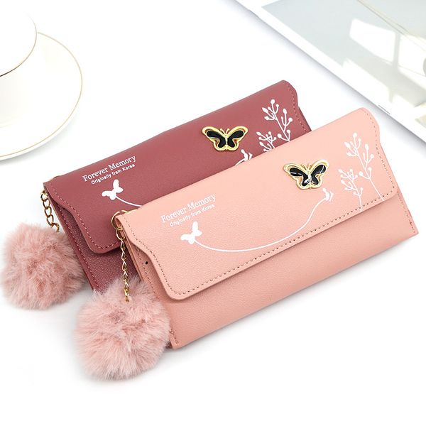 evening bag fashionable new women long wallets pure color wool ball bow clutch women's card coin purse
evening bag fashionable new women long wallets pure color wool ball bow clutch women's card coin purse