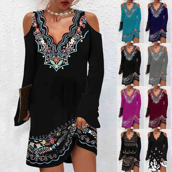casual dresses autumn women's clothing national style printed wave v-neck off shoulder horn long sleeve dress 3ext, Black;gray
casual dresses autumn women's clothing national style printed wave v-neck off shoulder horn long sleeve dress 3ext, Black;gray