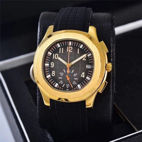 18 styles yellow gold case watches mens aaa black rubber strap 40mm pp automatic & quartz movement pp watch sapphire waterproof sports wrist, Slivery;brown
18 styles yellow gold case watches mens aaa black rubber strap 40mm pp automatic & quartz movement pp watch sapphire waterproof sports wrist, Slivery;brown