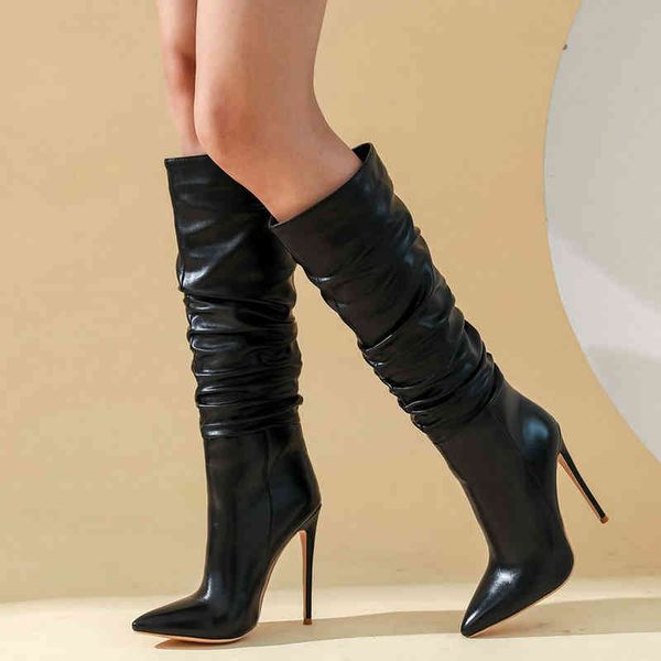 boots winter warm women shoes fashion pleats super high heel knee stiletto pointed nose autumn 220903, Black
boots winter warm women shoes fashion pleats super high heel knee stiletto pointed nose autumn 220903, Black