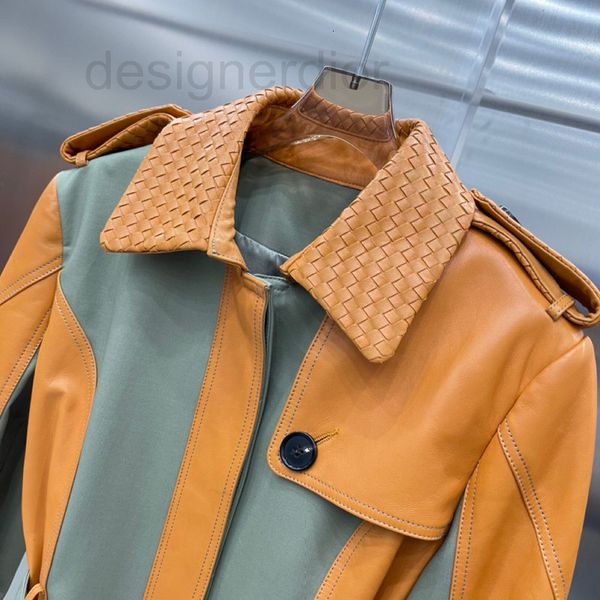 women's leather & faux designer autumn and winter 2021 temperament color contrast sheep skin patchwork trench coat slim long female 5pm, Black
women's leather & faux designer autumn and winter 2021 temperament color contrast sheep skin patchwork trench coat slim long female 5pm, Black