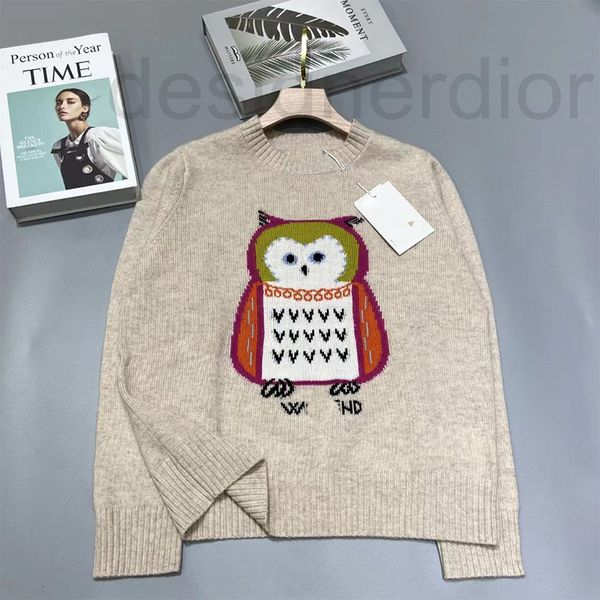 women's sweaters designer max family owl early round neck knitted long sleeve pullover sweater women's cashmere sweater is versati, White;black
women's sweaters designer max family owl early round neck knitted long sleeve pullover sweater women's cashmere sweater is versati, White;black