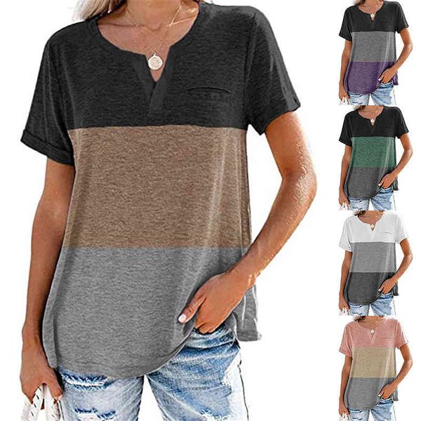 women's hoodies sweatshirts spring summer v-neck three color matching pocket casual short sleeve t-shirt oqbh, Black
women's hoodies sweatshirts spring summer v-neck three color matching pocket casual short sleeve t-shirt oqbh, Black