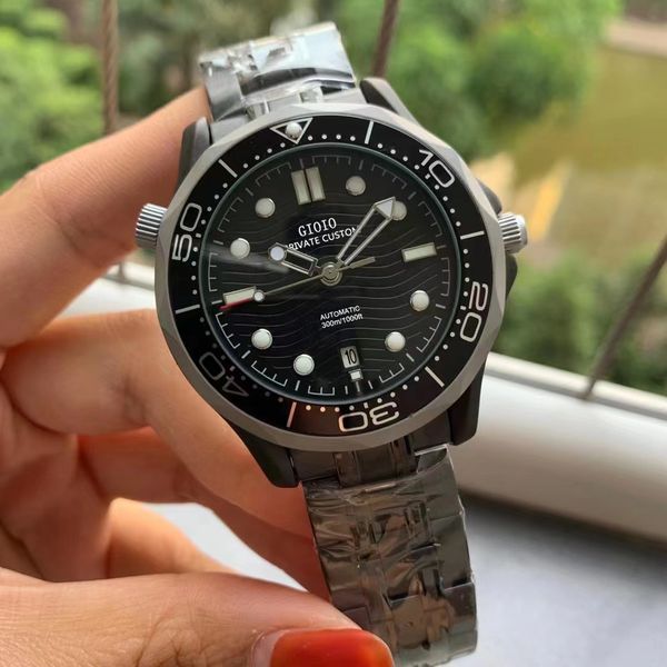 41mm mens automatic mechanical watch full black ceramic titanium stainless steel luminous rubber10227545683356810254, Slivery;brown
41mm mens automatic mechanical watch full black ceramic titanium stainless steel luminous rubber10227545683356810254, Slivery;brown