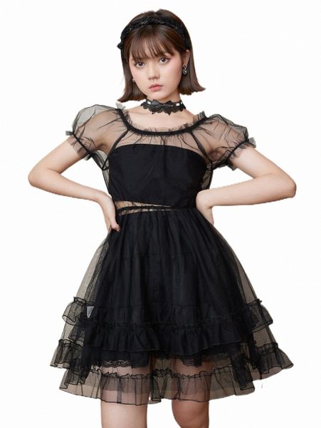 casual dresses romwe kawaii frill trim mesh overlay dress 14wg#, Black;gray
casual dresses romwe kawaii frill trim mesh overlay dress 14wg#, Black;gray