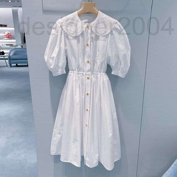 casual dresses designer miu home white short sleeved dress embroidered doll collar celebrity gentle long skirt spring and summer new bubble, Black;gray
casual dresses designer miu home white short sleeved dress embroidered doll collar celebrity gentle long skirt spring and summer new bubble, Black;gray