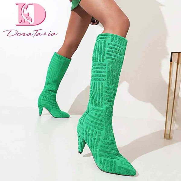 boots doratasia big size 34-43 brand new female spike high heels boots fashion solid pointed toe women's boots party shoes woman 220903, Black 
boots doratasia big size 34-43 brand new female spike high heels boots fashion solid pointed toe women's boots party shoes woman 220903, Black