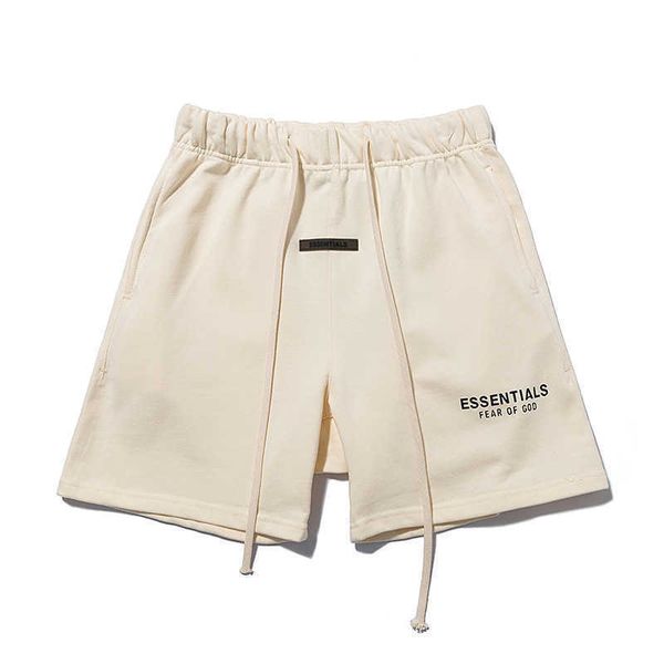 men's and women's high street brand ess shorts double thread cotton drawstring reflective loose capris rm3j, White;black
men's and women's high street brand ess shorts double thread cotton drawstring reflective loose capris rm3j, White;black
