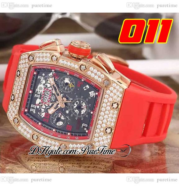 011 a21j automatic mens watch rose gold diamonds bezel black skeleton dial big date red rubber strap 5 styles watches puretime a1, Slivery;brown
011 a21j automatic mens watch rose gold diamonds bezel black skeleton dial big date red rubber strap 5 styles watches puretime a1, Slivery;brown