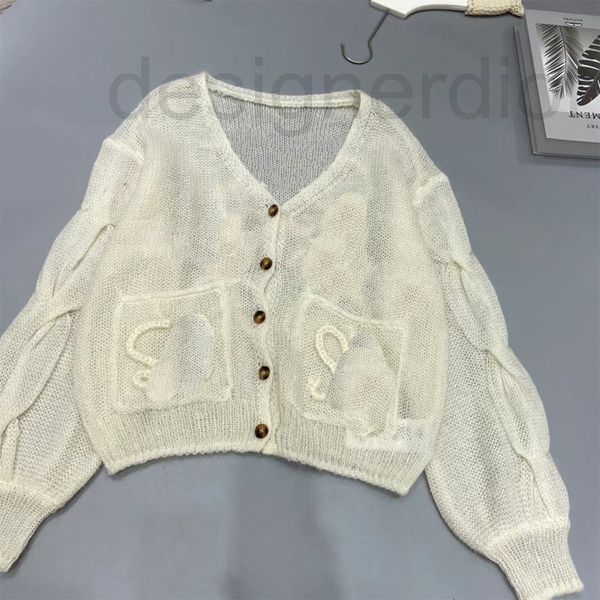 women's sweaters designer knitted v-neck hollow out long sleeve cardigan letter three-dimensional pattern single breasted women's, White;black
women's sweaters designer knitted v-neck hollow out long sleeve cardigan letter three-dimensional pattern single breasted women's, White;black