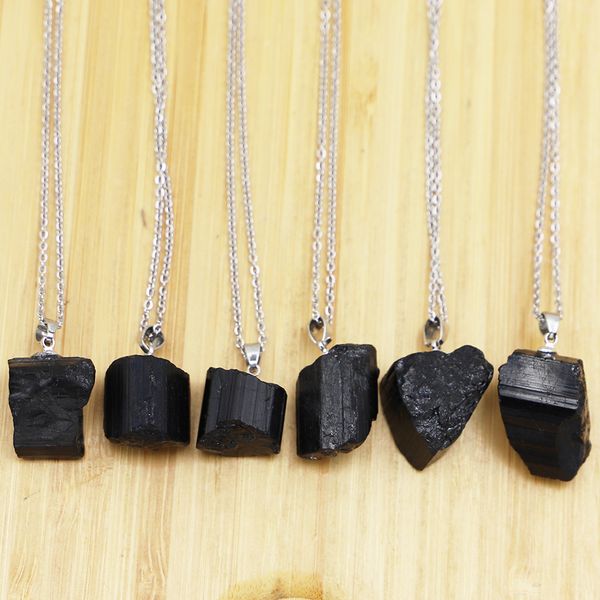 natural stone black tourmaline irregular pendant rough healing crystal repair raw ore cylinder necklaces men women jewellry, Silver
natural stone black tourmaline irregular pendant rough healing crystal repair raw ore cylinder necklaces men women jewellry, Silver
