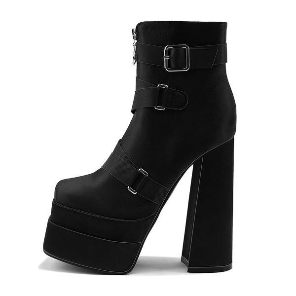 designer boot ankle boots for women high-heeled 14cm waterproof platform thick-heeled square toe satin ladies chimney booties shoes, Black
designer boot ankle boots for women high-heeled 14cm waterproof platform thick-heeled square toe satin ladies chimney booties shoes, Black
