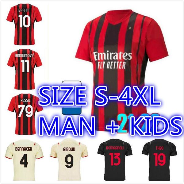college wear size s-4xl ac 21 22 ibrahimovic milan soccer jersey brahim bennacer kessie romagnoli 2021 2022 home away football shirt tonali, Black
college wear size s-4xl ac 21 22 ibrahimovic milan soccer jersey brahim bennacer kessie romagnoli 2021 2022 home away football shirt tonali, Black
