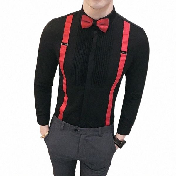 men's dress shirts men's dress shirts bow tie work shirt 2022 fashion designer male slim fit black white club party performance st, White;black
men's dress shirts men's dress shirts bow tie work shirt 2022 fashion designer male slim fit black white club party performance st, White;black