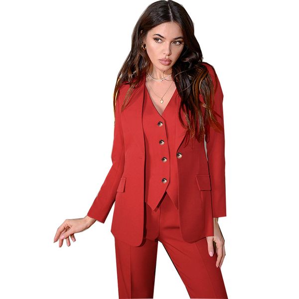 women's professional suits 2022 autumn winter new workplace small suits and trousers three-piece suit, White;black
women's professional suits 2022 autumn winter new workplace small suits and trousers three-piece suit, White;black