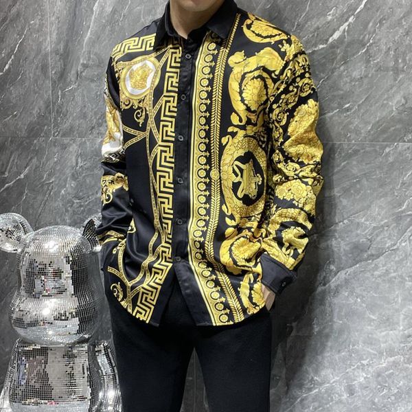 men's casual shirts designer european fashion loose casual shirt men's 2022 spring and autumn new medusa court printed fashionable, White;black
men's casual shirts designer european fashion loose casual shirt men's 2022 spring and autumn new medusa court printed fashionable, White;black