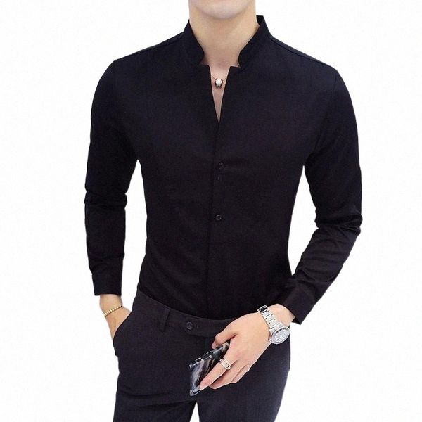 men's casual shirts men's casual shirts 2022 autumn stand collar shirt masculina boutique long-sleeved slim solid color business d, White;black
men's casual shirts men's casual shirts 2022 autumn stand collar shirt masculina boutique long-sleeved slim solid color business d, White;black