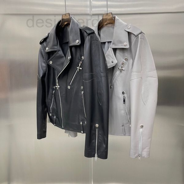 women's leather & faux designer 2022 early spring new genuine leather sheepskin motorcycle lapel long sleeve temperament luxurious coat, Black
women's leather & faux designer 2022 early spring new genuine leather sheepskin motorcycle lapel long sleeve temperament luxurious coat, Black