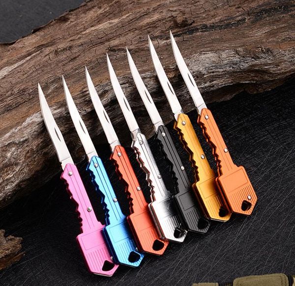 7 colors key shape mini folding knife outdoor saber pocket fruit knife multifunctional keychain knives swiss self-defense knife outdoor emer, Silver
7 colors key shape mini folding knife outdoor saber pocket fruit knife multifunctional keychain knives swiss self-defense knife outdoor emer, Silver