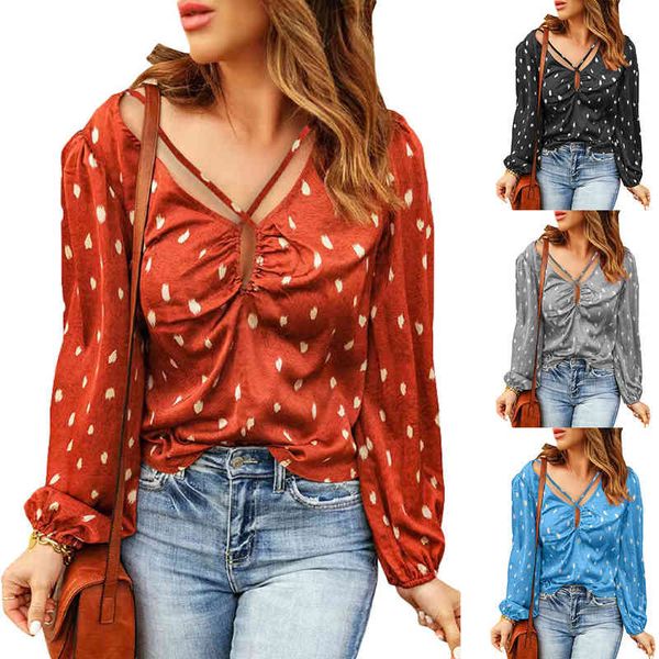 women's blouses shirts printed polka dot blouse women's summer v-neck cross drawstring bubble sleeve women cg0t, White
women's blouses shirts printed polka dot blouse women's summer v-neck cross drawstring bubble sleeve women cg0t, White