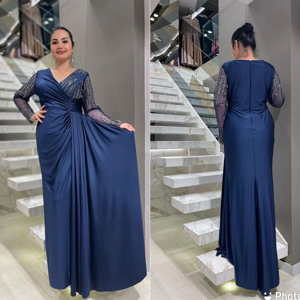 new middle east arab prom dress for women satin beading long sleeve v-neck side plit mermaid evening dresses vestidos de gala, Black
new middle east arab prom dress for women satin beading long sleeve v-neck side plit mermaid evening dresses vestidos de gala, Black