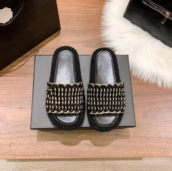 handmade slippers designer wool weave sandal fashion summer thick-soled slipper womens luxury leisure beach sandals, Black
handmade slippers designer wool weave sandal fashion summer thick-soled slipper womens luxury leisure beach sandals, Black