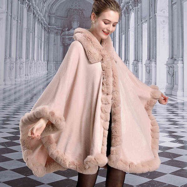 women's down parkas winter cape women faux rabbit fur big turn-down collar shawl cape plus size loose warm thick cardigan poncho cloak, Black
women's down parkas winter cape women faux rabbit fur big turn-down collar shawl cape plus size loose warm thick cardigan poncho cloak, Black