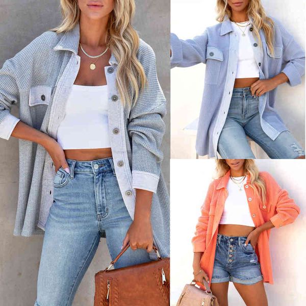 women's blouses shirts autumn and winter contrast shirt ins casual loose pocket single breasted jacket uz7g, White
women's blouses shirts autumn and winter contrast shirt ins casual loose pocket single breasted jacket uz7g, White