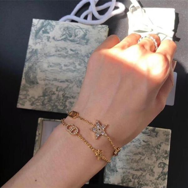 europe america fashion style new two-piece bracelet five-pointed star women's gold letter water brick star bracelet with diam324l, Golden;silver
europe america fashion style new two-piece bracelet five-pointed star women's gold letter water brick star bracelet with diam324l, Golden;silver