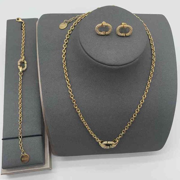 new diamond inlaid letter temperament neck chain bracelet earrings set brass jewelry, Black
new diamond inlaid letter temperament neck chain bracelet earrings set brass jewelry, Black