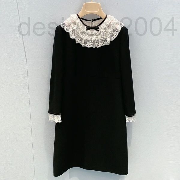 casual dresses designer early autumn new miu home black dress lace patchwork ruffle collar long sleeve slim skirt temperament medium 68ig, Black;gray
casual dresses designer early autumn new miu home black dress lace patchwork ruffle collar long sleeve slim skirt temperament medium 68ig, Black;gray