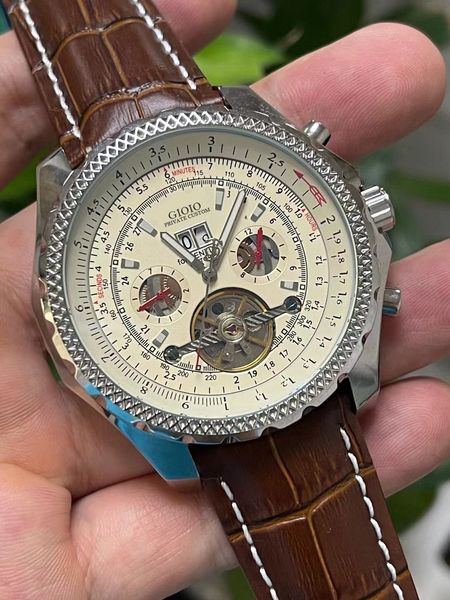 men automatic mechanical watch silver black blue leather tourbillion102102102102541024, Slivery;brown
men automatic mechanical watch silver black blue leather tourbillion102102102102541024, Slivery;brown