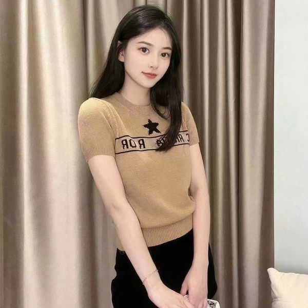 22 designers knitting sweater tees fashion knits women new pentagram jacquard round neck short sleeve knit in khaki casual luxurys streets s, White
22 designers knitting sweater tees fashion knits women new pentagram jacquard round neck short sleeve knit in khaki casual luxurys streets s, White