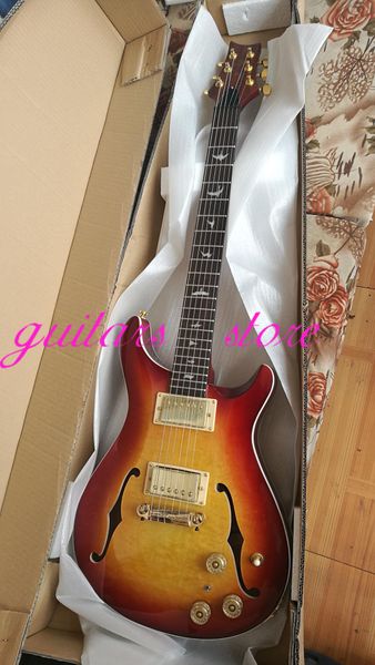 factory semi-hollow prs jazz electric guitar f hole a flame maple back inlays birds gold hardware
factory semi-hollow prs jazz electric guitar f hole a flame maple back inlays birds gold hardware