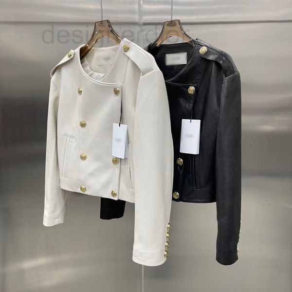 women's leather & faux designer ce's new leather sheepskin in early spring 2022 luxurious round neck long sleeve coat single breas, Black
women's leather & faux designer ce's new leather sheepskin in early spring 2022 luxurious round neck long sleeve coat single breas, Black