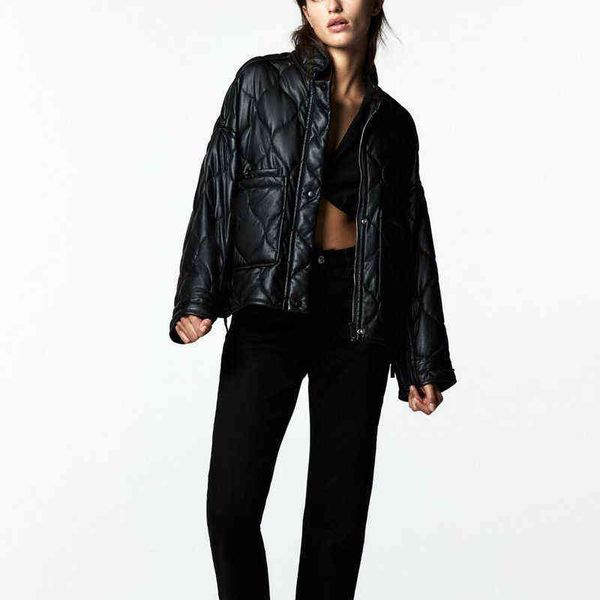 women's down parkas new winter women parkas vintage plaid faxu leather parka jacket casual pockets cotton coat loose outwear female t2, Black
women's down parkas new winter women parkas vintage plaid faxu leather parka jacket casual pockets cotton coat loose outwear female t2, Black