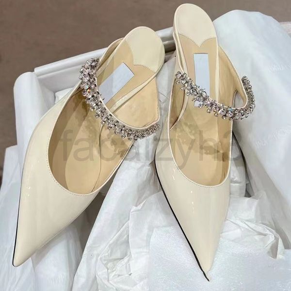 slippers designer high version jc half slippers for women high heels patent leather pointed rhinestone sweet baotou sandals to wear outside, Black
slippers designer high version jc half slippers for women high heels patent leather pointed rhinestone sweet baotou sandals to wear outside, Black