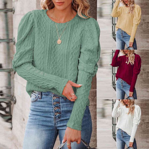 women's sweaters autumn and winter women's wear solid color jacquard round neck lamb leg sleeve knitted sweater suig, White;black
women's sweaters autumn and winter women's wear solid color jacquard round neck lamb leg sleeve knitted sweater suig, White;black