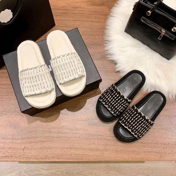 designer women slippers wool handmade weave sandal summer outdoor thick-soled fashion womens slipper leisure beach sandals, Black
designer women slippers wool handmade weave sandal summer outdoor thick-soled fashion womens slipper leisure beach sandals, Black