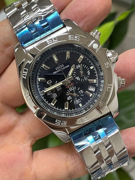 mens quartz chronograph watch rose gold black blue leather 43mm9485636268948, Slivery;brown
mens quartz chronograph watch rose gold black blue leather 43mm9485636268948, Slivery;brown