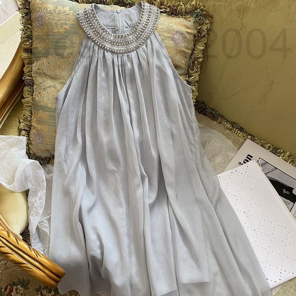 casual dresses designer sweet halter dress french holiday style texture chiffon heavy industry bead studded round neck doll skirt summer new, Black;gray
casual dresses designer sweet halter dress french holiday style texture chiffon heavy industry bead studded round neck doll skirt summer new, Black;gray