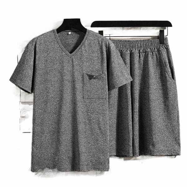 men's tracksuits men's tracksuits summer leisure v-neck short sleeve suit men's t-shirt shorts ice silk middle-aged and elder, Gray
men's tracksuits men's tracksuits summer leisure v-neck short sleeve suit men's t-shirt shorts ice silk middle-aged and elder, Gray