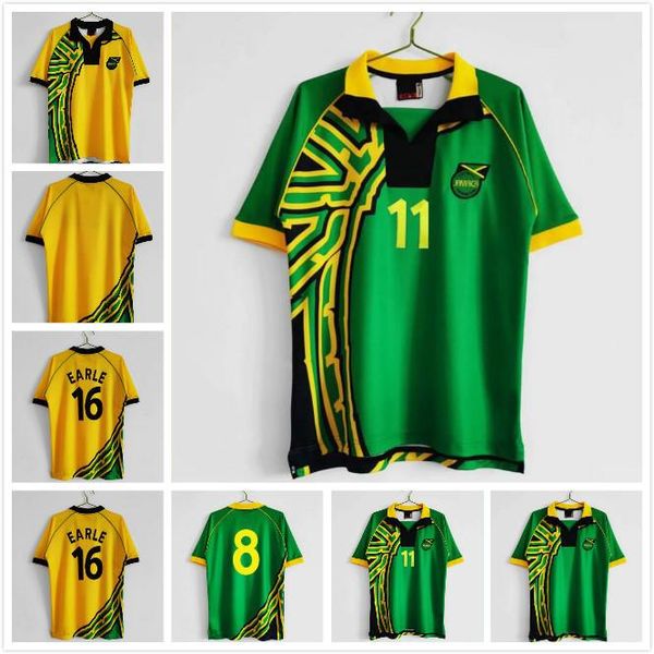 college wear 1998 retro jamaica soccer jerseys home away yellow green 98 classic vintage football shirt #16 earle #11 whitmore #3 dawes #19, Black
college wear 1998 retro jamaica soccer jerseys home away yellow green 98 classic vintage football shirt #16 earle #11 whitmore #3 dawes #19, Black