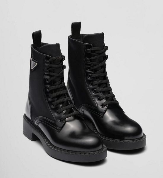winter brand luxury brushed-leather & re-nylon boots recycled enameled metal booty men triangle monobloc sole combat booties eu35-40, Black
winter brand luxury brushed-leather & re-nylon boots recycled enameled metal booty men triangle monobloc sole combat booties eu35-40, Black