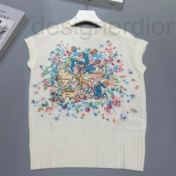 women's knits & tees designer knitted cashmere flower animal embroidery vest sleeveless casual women's sweet summer 2022 fxdo, White
women's knits & tees designer knitted cashmere flower animal embroidery vest sleeveless casual women's sweet summer 2022 fxdo, White